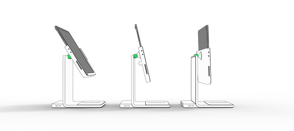 Concept rendering of the StudioDock from the side pivoting for drawing