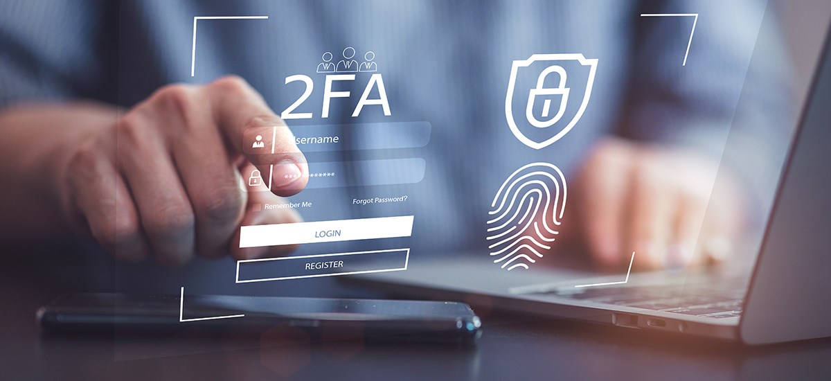 Person verifying identity through Two-Factor Authentication.