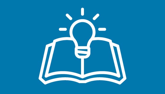 white Knowledge Articles icon on blue background