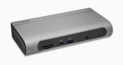 Thunderbolt-3 and USB-C Dual 4K Hybrid Docking Station on white background